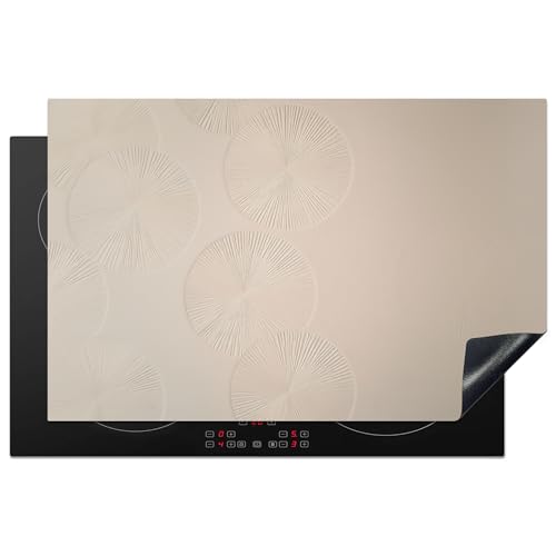 KitchenYeah© Herdabdeckplatte 80x52 cm Einteilig Ceranfeld Abdeckplatte für Induktionsschutz Ceranfeldabdeckung Vinyl Herdabdeckplatten Japandi - Beige - Modern von KitchenYeah