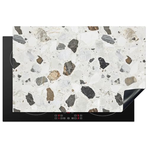 KitchenYeah© Herdabdeckplatte Einteilig 80x52 cm Küche Ceranfeld Abdeckplatte Cerankochfeld Abdeckung Induktionskochfeld Schutzmatte Marmor - Terrazzo - Dekoration - Innenbereich von KitchenYeah