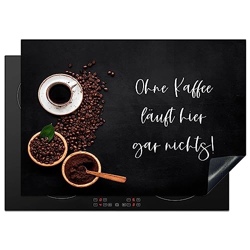 KitchenYeah© Herdabdeckplatte Einteilig Abdeckplatten Cerankochfeld Abdeckung Ceranfeld Herdplattenabdeckung Induktionsmatte Zitate & Sprüche - "Ohne Kaffee läuft hier gar nichts!" - 75 von KitchenYeah