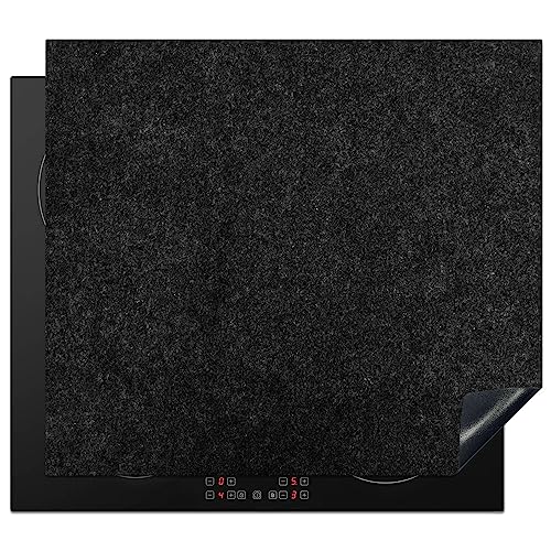 KitchenYeah© Herdabdeckplatte Einteilig Ceranfeld Abdeckplatte Küche Deko Ceranfeldabdeckung Herdabdeckung Induktionsmatte Granit - Schwarz - Dunkel - Design - 57x51 cm von KitchenYeah