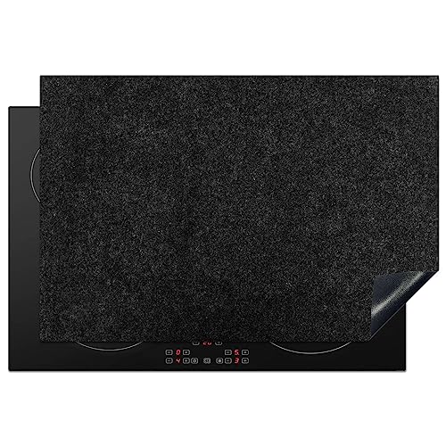 KitchenYeah© Herdabdeckplatte Einteilig Ceranfeld Abdeckplatte Küche Deko Ceranfeldabdeckung Herdabdeckung Induktionsmatte Granit - Schwarz - Dunkel - Design - 77x51 cm von KitchenYeah