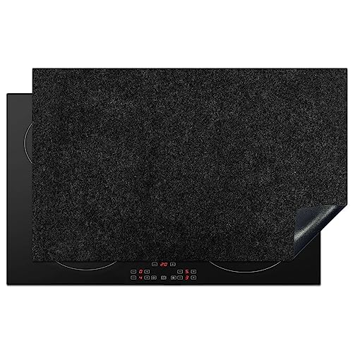 KitchenYeah© Herdabdeckplatte Einteilig Ceranfeld Abdeckplatte Küche Deko Ceranfeldabdeckung Herdabdeckung Induktionsmatte Granit - Schwarz - Dunkel - Design - 83x51 cm von KitchenYeah