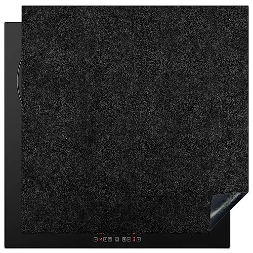 KitchenYeah© Herdabdeckplatte Einteilig Ceranfeld Abdeckplatte Küche Deko Ceranfeldabdeckung Herdabdeckung Induktionsmatte Granit - Schwarz - Dunkel - Design - 78x78 cm von KitchenYeah