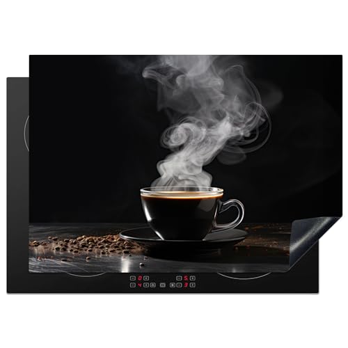 KitchenYeah© Herdabdeckplatte Einteilig Ceranfeld Abdeckplatte Küche Deko Ceranfeldabdeckung Herdabdeckung Induktionsmatte Kaffee - Schwarz - Kaffeebohnen - Stillleben - 75x52 cm von KitchenYeah