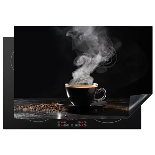 KitchenYeah© Herdabdeckplatte Einteilig Ceranfeld Abdeckplatte Küche Deko Ceranfeldabdeckung Herdabdeckung Induktionsmatte Kaffee - Schwarz - Kaffeebohnen - Stillleben - 78x52 cm von KitchenYeah