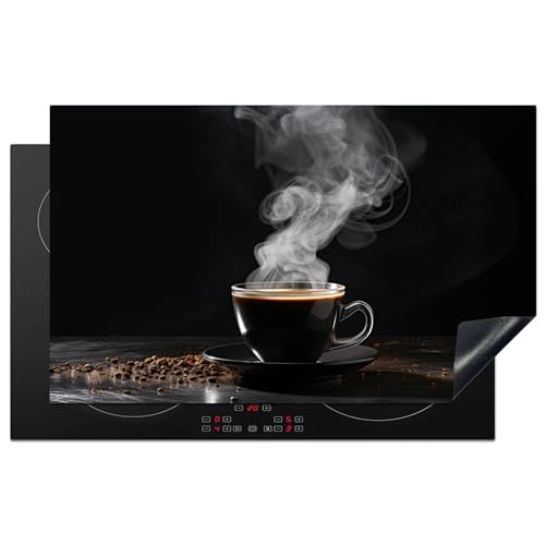 KitchenYeah© Herdabdeckplatte Einteilig Ceranfeld Abdeckplatte Küche Deko Ceranfeldabdeckung Herdabdeckung Induktionsmatte Kaffee - Schwarz - Kaffeebohnen - Stillleben - 83x51 cm von KitchenYeah