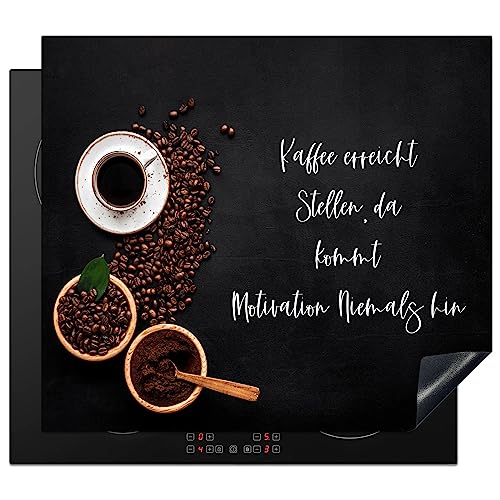 KitchenYeah© Herdabdeckplatte Einteilig Ceranfeld Abdeckplatte Küche Deko Ceranfeldabdeckung Herdabdeckung Induktionsmatte Zitate & Sprüche - "Kaffee erreicht stellen, da kommt.." - 59x5 von KitchenYeah