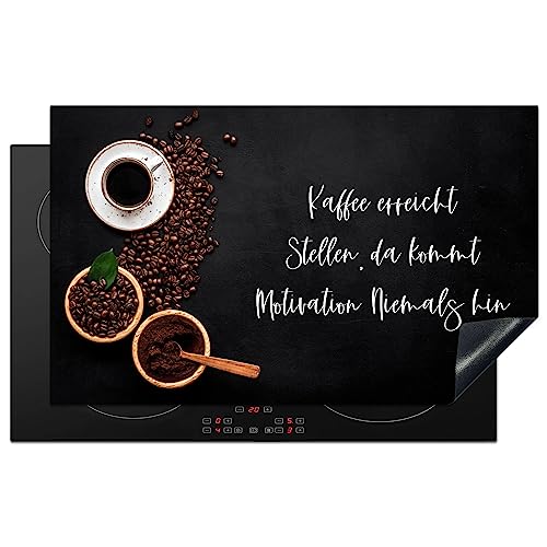 KitchenYeah© Herdabdeckplatte Einteilig Ceranfeld Abdeckplatte Küche Deko Ceranfeldabdeckung Herdabdeckung Induktionsmatte Zitate & Sprüche - "Kaffee erreicht stellen, da kommt.." - 85x5 von KitchenYeah