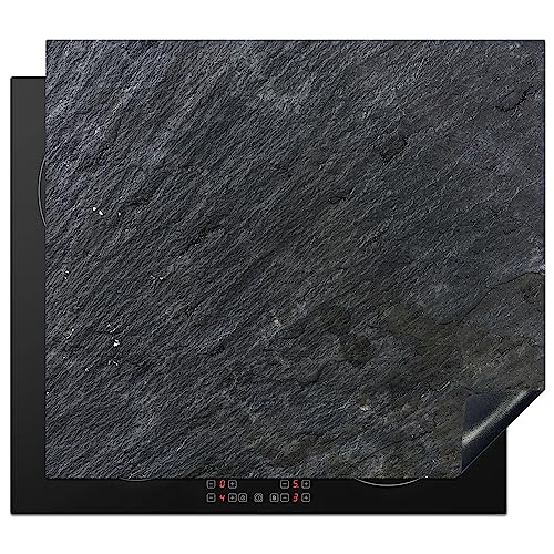 KitchenYeah© Herdabdeckplatte Einteilig Ceranfeld Abdeckplatte für Induktionsschutz Ceranfeldabdeckung Vinyl Herdabdeckplatten Beton - Stein - Industrial - Schiefer - Structure - Grau - 57x51 cm von KitchenYeah