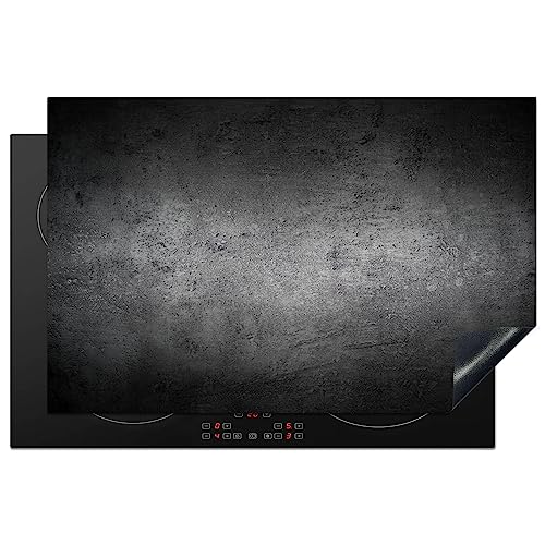 KitchenYeah© Herdabdeckplatte Einteilig Herdabdeckung Abdeckplatte für Ceranfeld Abdeckung Induktionskochfeld Aufrollbare Matte Beton - Grau - Retro - Zement - Structure - 80x52 cm von KitchenYeah