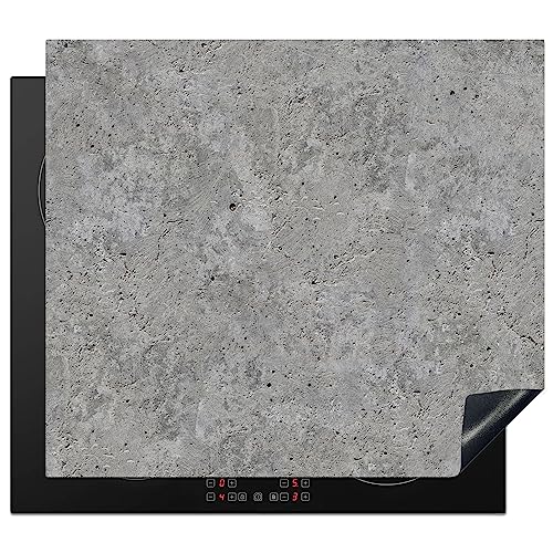 KitchenYeah© Herdabdeckplatte Einteilig Herdabdeckung Abdeckplatte für Ceranfeld Abdeckung Induktionskochfeld Aufrollbare Matte Beton - Schiefer - Grau - Design - 58x51 cm von KitchenYeah