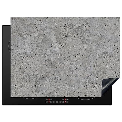 KitchenYeah© Herdabdeckplatte Einteilig Herdabdeckung Abdeckplatte für Ceranfeld Abdeckung Induktionskochfeld Aufrollbare Matte Beton - Schiefer - Grau - Design - 70x52 cm von KitchenYeah