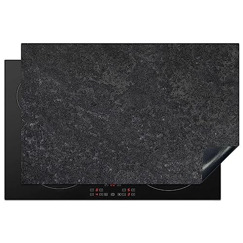 KitchenYeah© Herdabdeckplatte Einteilig Küche Abdeckplatte für Ceranfeld Abdeckung Induktionskochfeld Platte Aufrollbare Matte Beton - Grau - Structure - Retro - Industrial - 81x52 cm von KitchenYeah