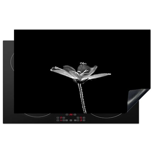 KitchenYeah© Herdabdeckplatte Einteilig Küche Ceranfeld Abdeckplatte Cerankochfeld Abdeckung Induktionskochfeld Schutzmatte Blätter - Schwarz - Gold - Luxus - Natur - Pflanzen - 83x51 cm von KitchenYeah