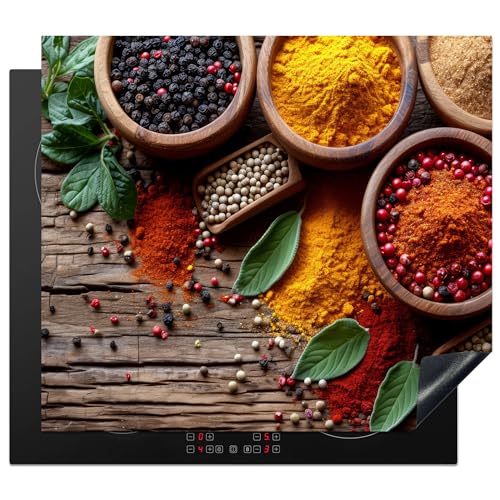 KitchenYeah© Herdabdeckplatte Einteilig Küche Ceranfeld Abdeckplatte Cerankochfeld Abdeckung Induktionskochfeld Schutzmatte Stilleben - Kräuter - Kochen - Gewürze - 60x52 cm von KitchenYeah