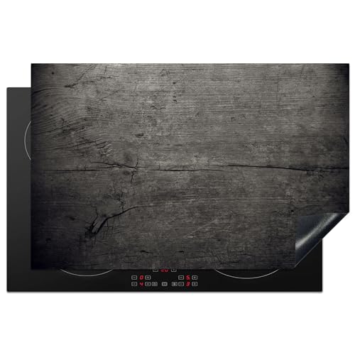 KitchenYeah© Herdabdeckplatte Einteilig Induktionsmatte Küche Abdeckung Ceranfeld Herd Abdeckplatte Deko Vinyl Matte Aufrollbar Beton - Grau - Dunkel - 81.2x52 cm von KitchenYeah