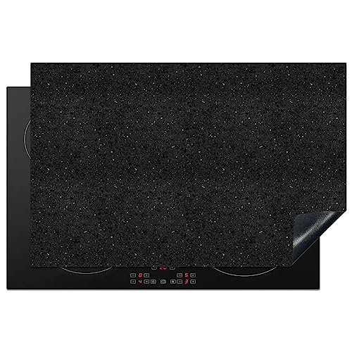 KitchenYeah© Herdabdeckplatte Einteilig Küche Herdabdeckung Induktionsfeld Ceranfeld Herdabdeckplatten Vinyl Matte Aufrollbar Granit - Schwarz - Grau - Dunkel - 81.6x52.7 cm von KitchenYeah