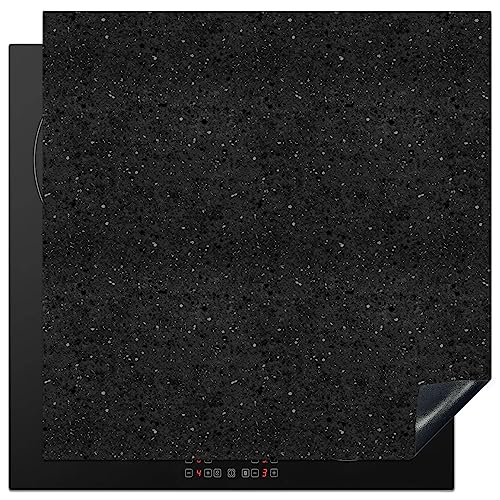 KitchenYeah© Herdabdeckplatte Einteilig Küche Herdabdeckung Induktionsfeld Ceranfeld Herdabdeckplatten Vinyl Matte Aufrollbar Granit - Schwarz - Grau - Dunkel - 78x78 cm von KitchenYeah
