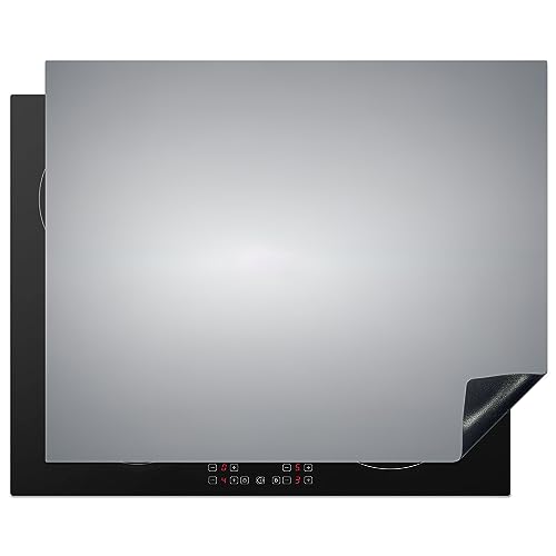KitchenYeah© Herdabdeckplatte Einteilig Küche Ceranfeld Abdeckplatte Cerankochfeld Abdeckung Induktionskochfeld Schutzmatte Silber - Grau - Metall - Dunkel - 65x52 cm von KitchenYeah