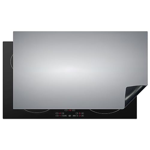 KitchenYeah© Herdabdeckplatte Einteilig Küche Ceranfeld Abdeckplatte Cerankochfeld Abdeckung Induktionskochfeld Schutzmatte Silber - Grau - Metall - Dunkel - 91.6x52.7 cm von KitchenYeah