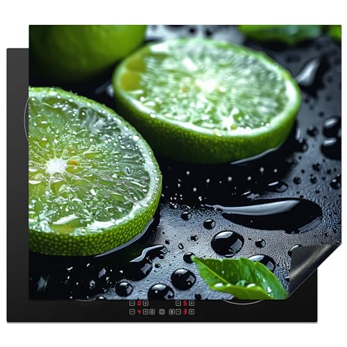 KitchenYeah© Herdabdeckplatte Induktion Schutzmatte Küche Herdabdeckung Ceranfeld Induktionsmatte Cerankochfeld Abdeckung Obst - Limette - Grün - Wasser von KitchenYeah