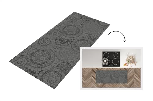 KitchenYeah© Küchenläufer 120x50 cm Anti Rutsch Matte Küche Küchenmatte Boden Kitchen Mat Läufer Waschbar rutschfest Waschbarer Waterproof Design - Bohemian - Sonnenblume von KitchenYeah