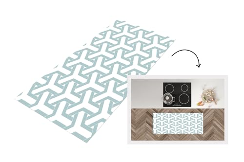 KitchenYeah© Küchenläufer 120x50 cm Anti Rutsch Matte Küche Küchenmatte Boden Kitchen Mat Läufer Waschbar rutschfest Waschbarer Waterproof Design - Linie - Muster von KitchenYeah