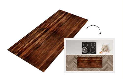 KitchenYeah© Küchenläufer 120x50 cm Anti Rutsch Matte Küche Küchenmatte Boden Kitchen Mat Läufer Waschbar rutschfest Waschbarer Waterproof Hartholz - Robust - Muster von KitchenYeah