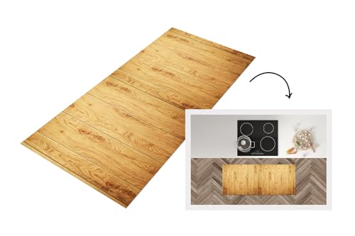 KitchenYeah© Küchenläufer 120x50 cm Antirutschmatte Küche Küchenmatte Kitchen Floor Mat Waschbar rutschfest Küchenbodenmatte Läufer Anti Rutsch Muster - Regale - Natur von KitchenYeah