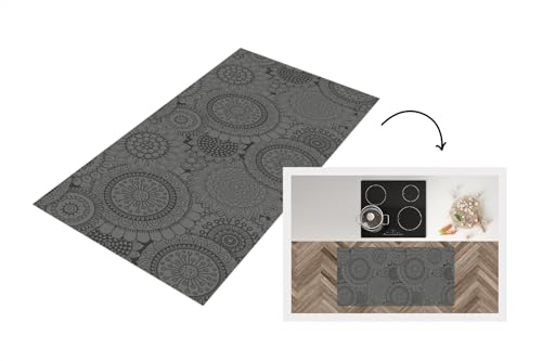 KitchenYeah© Küchenläufer 120x60 cm Anti Rutsch Matte Küche Küchenmatte Boden Kitchen Mat Läufer Waschbar rutschfest Waschbarer Waterproof Design - Bohemian - Sonnenblume von KitchenYeah