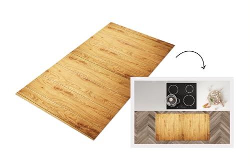KitchenYeah© Küchenläufer 120x60 cm Antirutschmatte Küche Küchenmatte Kitchen Floor Mat Waschbar rutschfest Küchenbodenmatte Läufer Anti Rutsch Muster - Regale - Natur von KitchenYeah