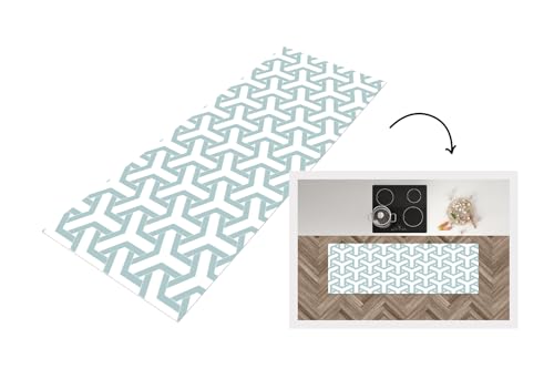 KitchenYeah© Küchenläufer 150x50 cm Anti Rutsch Matte Küche Küchenmatte Boden Kitchen Mat Läufer Waschbar rutschfest Waschbarer Waterproof Design - Linie - Muster von KitchenYeah