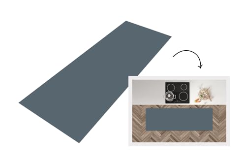 KitchenYeah© Küchenläufer 180x60 cm Anti Rutsch Matte Küche Küchenmatte Boden Kitchen Mat Läufer Waschbar rutschfest Waschbarer Waterproof Farben - Blau - Innenausstattung von KitchenYeah