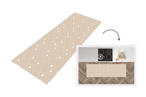 KitchenYeah© Küchenläufer 180x60 cm Antirutschmatte Küche Küchenmatte Kitchen Floor Mat Waschbar rutschfest Küchenbodenmatte Läufer Anti Rutsch Herz - Design - Geometrie - Muster von KitchenYeah