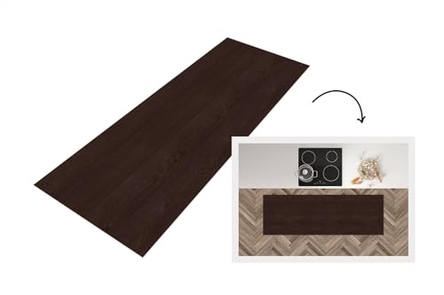KitchenYeah© Küchenläufer 180x60 cm Antirutschmatte Küche Küchenmatte Kitchen Floor Mat Waschbar rutschfest Küchenbodenmatte Läufer Anti Rutsch Muster - Hartholz - Brett von KitchenYeah