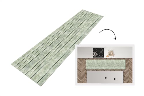 KitchenYeah© Küchenläufer 200x50 cm Antirutschmatte Küche Küchenmatte Kitchen Floor Mat Waschbar rutschfest Küchenbodenmatte Läufer Anti Rutsch Vintage - Holz - Muster - Regal von KitchenYeah