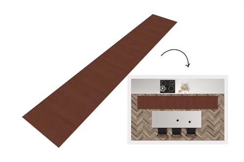 KitchenYeah© Küchenläufer 360x60 cm Anti Rutsch Matte Küche Küchenmatte Boden Kitchen Mat Läufer Waschbar rutschfest Waschbarer Waterproof Holz - Brett - Abstrakt - Muster von KitchenYeah