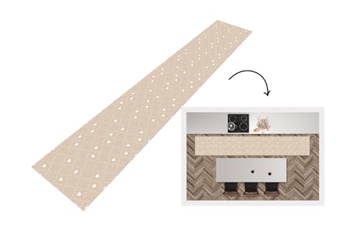 KitchenYeah© Küchenläufer 360x60 cm Antirutschmatte Küche Küchenmatte Kitchen Floor Mat Waschbar rutschfest Küchenbodenmatte Läufer Anti Rutsch Herz - Design - Geometrie - Muster von KitchenYeah
