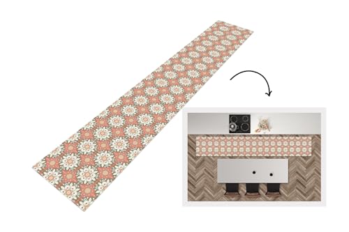 KitchenYeah© Küchenläufer 360x60 cm Antirutschmatte Küche Küchenmatte Kitchen Floor Mat Waschbar rutschfest Küchenbodenmatte Läufer Anti Rutsch Vintage - Blumen - Mandala - Muster von KitchenYeah