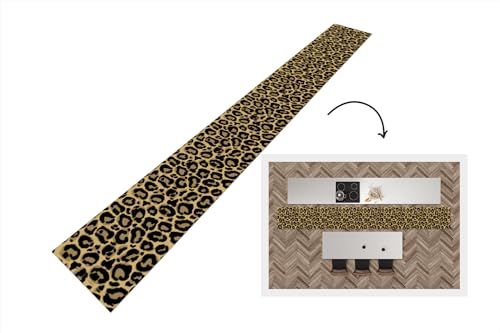 KitchenYeah© Küchenläufer 400x50 cm Anti Rutsch Matte Küche Küchenmatte Boden Kitchen Mat Läufer Waschbar rutschfest Waschbarer Waterproof Leopardenmuster – Muster – Leopard von KitchenYeah
