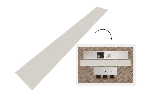 KitchenYeah© Küchenläufer 400x50 cm Antirutschmatte Küche Küchenmatte Kitchen Floor Mat Waschbar rutschfest Küchenbodenmatte Läufer Anti Rutsch Grau - Hell - Herbst von KitchenYeah