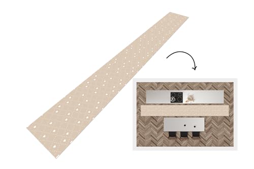 KitchenYeah© Küchenläufer 400x50 cm Antirutschmatte Küche Küchenmatte Kitchen Floor Mat Waschbar rutschfest Küchenbodenmatte Läufer Anti Rutsch Herz - Design - Geometrie - Muster von KitchenYeah