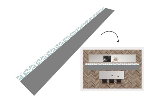 KitchenYeah© Küchenläufer 480x60 cm Anti Rutsch Matte Küche Küchenmatte Boden Kitchen Mat Läufer Waschbar rutschfest Waschbarer Waterproof Design - Linie - Muster von KitchenYeah