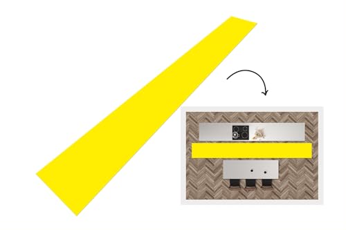 KitchenYeah© Küchenläufer 480x60 cm Anti Rutsch Matte Küche Küchenmatte Boden Kitchen Mat Läufer Waschbar rutschfest Waschbarer Waterproof Gelb - Zitrone - Neon - Farben von KitchenYeah