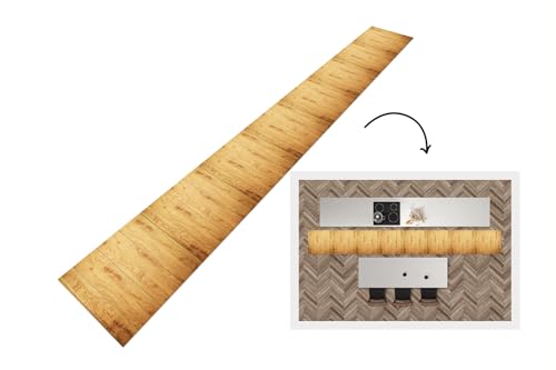 KitchenYeah© Küchenläufer 480x60 cm Antirutschmatte Küche Küchenmatte Kitchen Floor Mat Waschbar rutschfest Küchenbodenmatte Läufer Anti Rutsch Muster - Regale - Natur von KitchenYeah