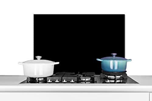 KitchenYeah© Küchenrückwand Platte Spritzschutz Küche Deko Aluminium Platte Spritzschutz Herd Alternative für GlasplatteSchwarz - Muster - Massiv - Schwarz - Dunkel - 70x50 cm von KitchenYeah