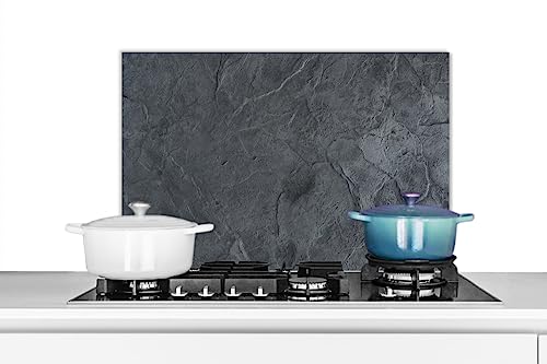 KitchenYeah© Küchenrückwand Platte Spritzschutz Küche Deko Aluminium Platte Wandschutz Küchen Zubehör WandverkleidungGrau - Beton - Schiefer - Structure - Retro - 70x50 cm von KitchenYeah