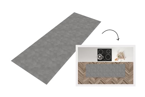 KitchenYeah© Läufer Küche 180x60 cm Küchenläufer Küchenmatte Waschbar rutschfest Kitchen Runner Antirutschmatten Matt Floor Waterproof Küchen Beton - Struktur - Muster von KitchenYeah