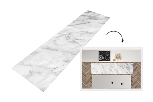 KitchenYeah© Läufer Küche 240x60 cm Küchenläufer Küchenmatte Waschbar rutschfest Kitchen Runner Antirutschmatten Matt Floor Waterproof Küchen Marmor - Stein - Muster von KitchenYeah