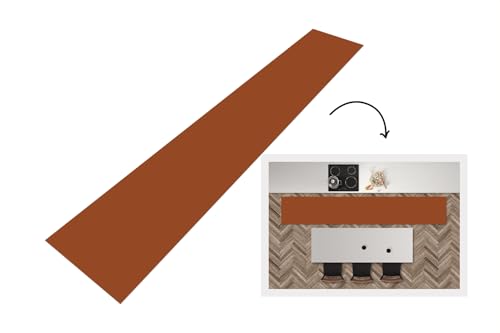 KitchenYeah© Läufer Küche 300x50 cm Küchenläufer Küchenmatte Waschbar rutschfest Kitchen Runner Antirutschmatten Matt Floor Waterproof Küchen Terracotta - Braun - Palette - Einfarbig - Farben von KitchenYeah